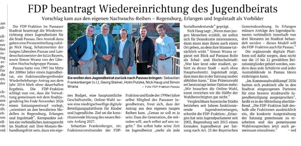 Vier Männer stehen nebeneinander für ein Gruppenfoto: Sebastian Frankenberger, Georg Steiner, Holm Putzke, Nick Haug und Simon Wrana